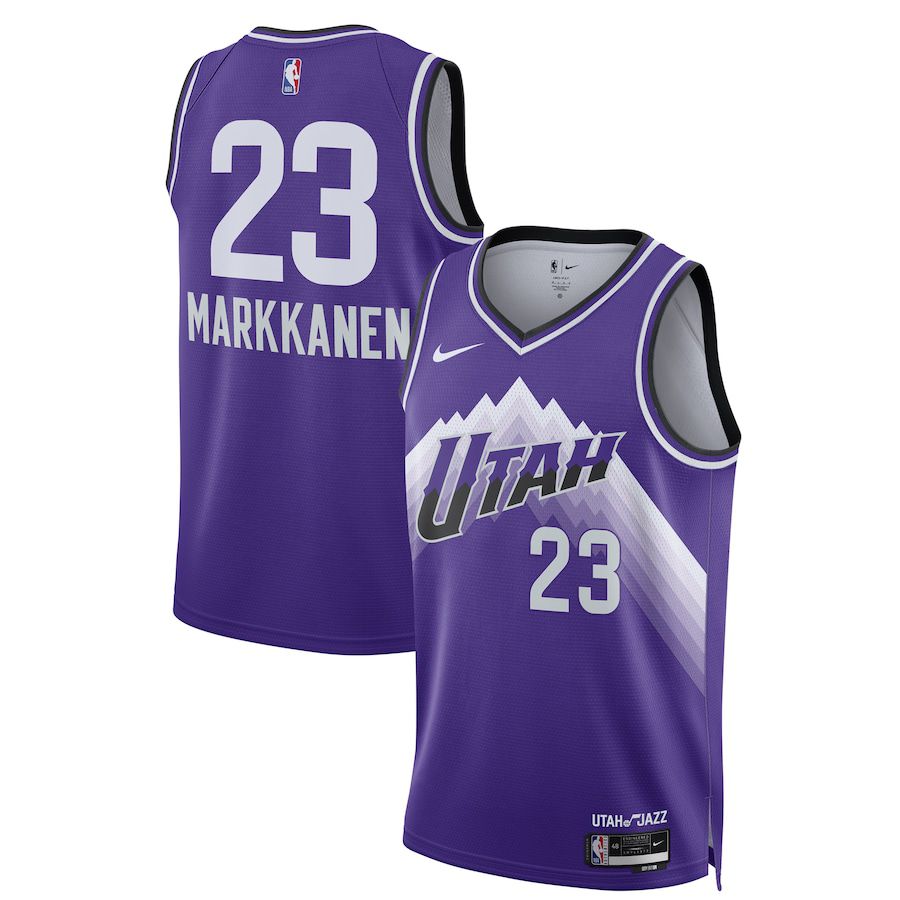 Men Utah Jazz #23 Lauri Markkanen Nike Purple City Edition 2023-24 Swingman NBA Jersey->customized nba jersey->Custom Jersey